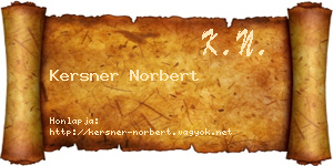 Kersner Norbert névjegykártya