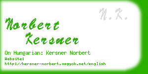 norbert kersner business card